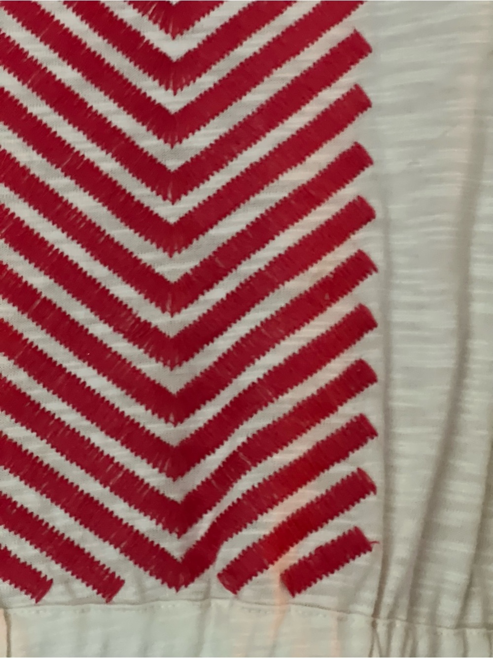 Vintage Tommy Hilfiger, Medium Cream Cotton Tank Dress with Coral Chevron Accent - Picture 2 of 5